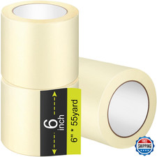 Fainne 6in Masking Tape Bulk 55 Yards 3 Rolls for Painting Home Office