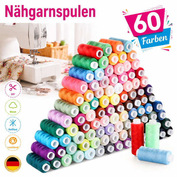 NäHgarn Spulen Polyester Bunt Aufbewahrungsbox NäHwerkzeug Set FüR NäHmaschine-image