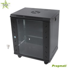 12U Wall Mount Network Server Rack Cabinet Enclosure 15.5'' Deep Door Lock 1PC
