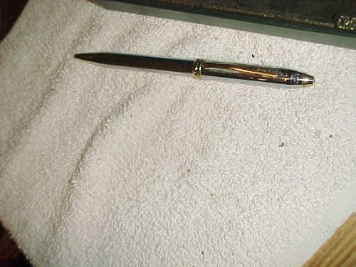 5 7/8" CROSS 502 TOWNSEND Ballpoint Pen in GIFT CASE - CHROME & 23K GOLD EP - Picture 2 of 9