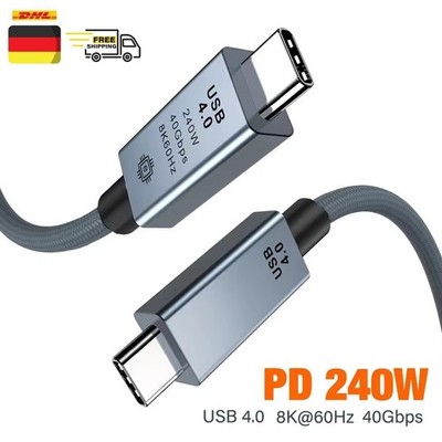 USB-C Kabel 4.0 Handy Schnell Ladekabel 240W Thunderbolt 8K Datenkabel 40Gbps 1m