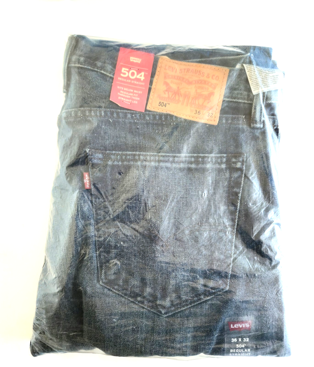 Levis 504 Mens Jeans Regular Straight Leg Fit Denim 36x32 Style