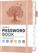 Password Book with Alphabetical Tabs, 4.5"x5.9"Small Pocket Password Keeper Book