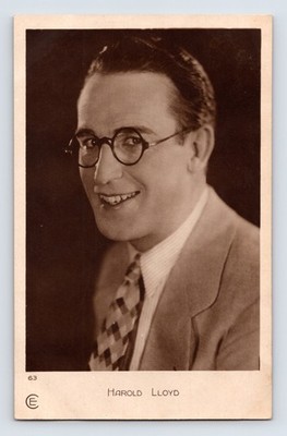 Harold Lloyd Photo Postcard RPPC 1920s French Cinemagazine Edition Unposted