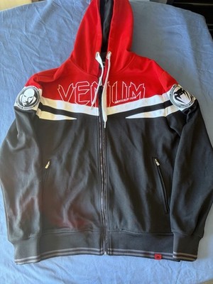 Venum Men s Wanderlei Silva Full Zip Hoodie Colorblock Red Black White L