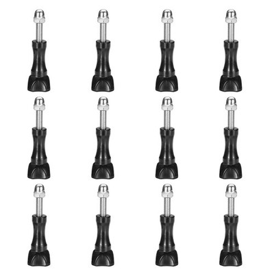 12 Pcs Aluminum Thumbscrew, Long Thumbscrew with Cap Long Bend with Nut, Black
