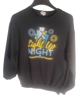 Vintage light Up Night Downtown Pittsburgh Fleece Sweat Shirt Large Uni Port Co.