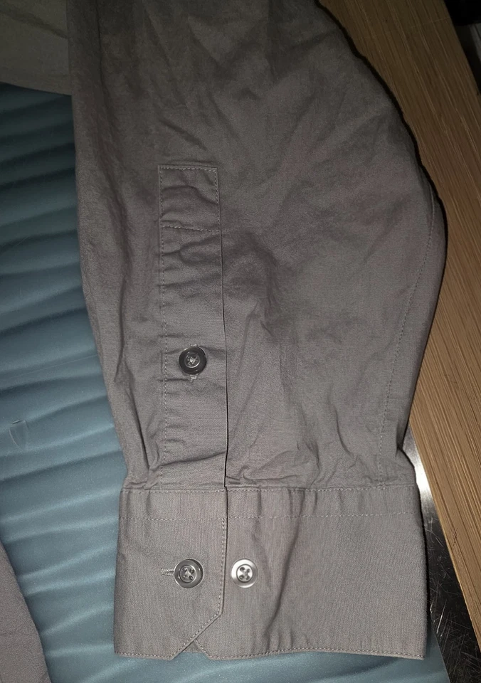 Camisa social Alfani masculina slim fit elástica cinza XL 17-17.5 34/35 longa  - Imagem 2 de 4