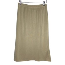 Ming Wang Womens Size XS Beige Midi Skirt Pull On Elastic Waist Minimal Capsule