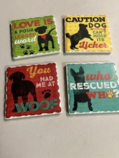Tumble Tile Coasters Dog Themed Set Of 4