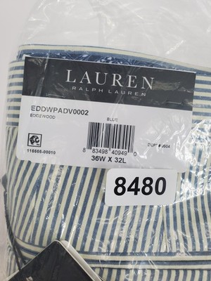Lauren Ralph Lauren Men's 36x32 Blue Stripe Classic Fit Ultraflex Suit Trouser