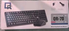 Wired Keyboard  Optical Mouse Set Combo Pack Standard Size Black QR-70 WI-FI