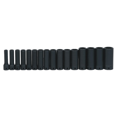 16-Piece 1/2'' Drive Deep 6-Point Impact Socket Set, Metric, Williams MS-14-16RC