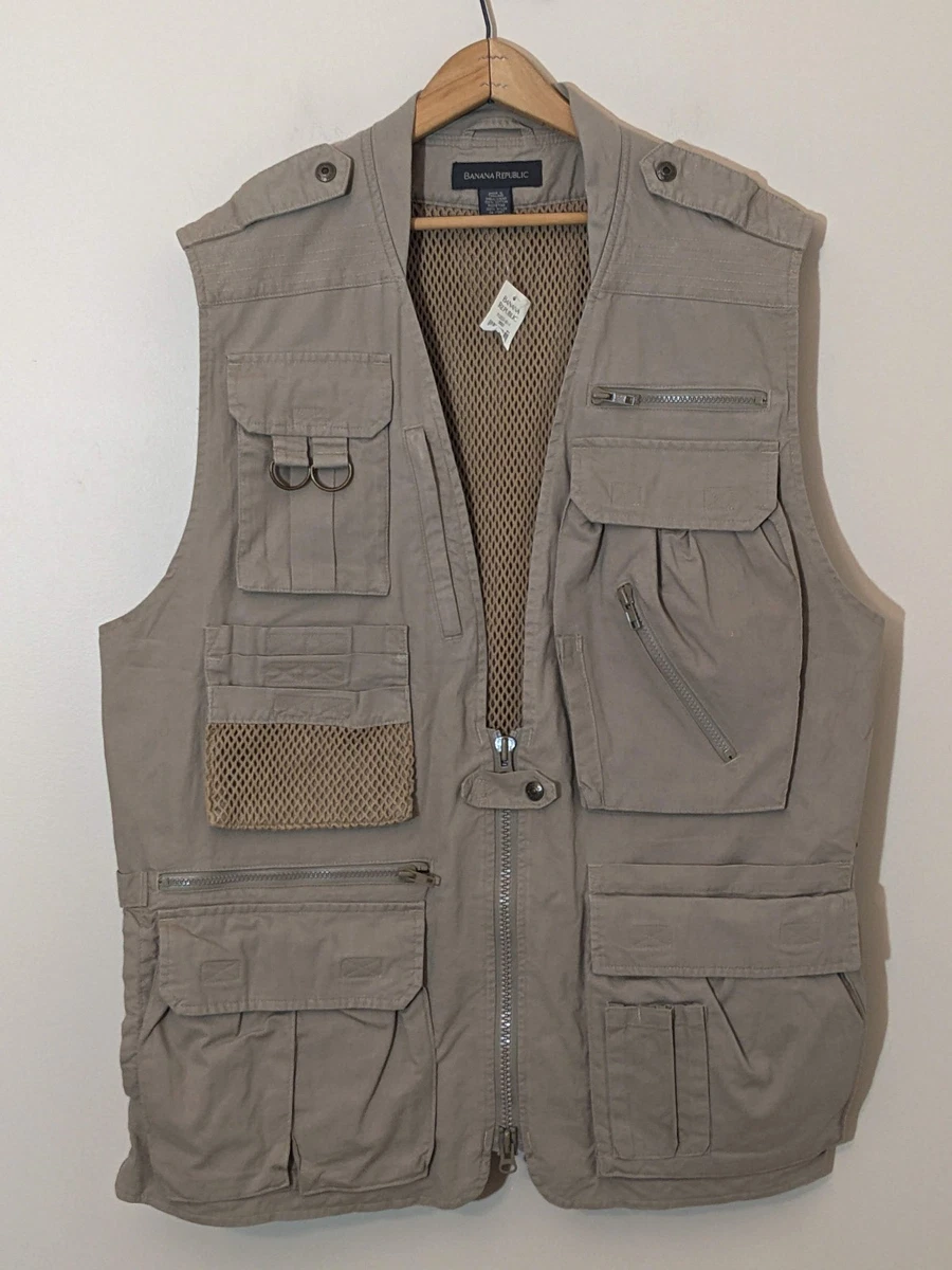Gilet Safari Banana Republic Homme - Taille M - Marron - Multi-poches En Coton - Occasion