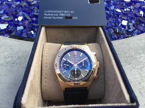 BREITLING CHRONOMAT B01 42 CHRONOGRAPH ROSE GOLD RB0134101B1S1