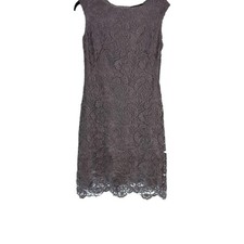 Lauren Ralph Lauren Women's Grey Lace Lined Cocktail Dress Wedding Ladies Size 6