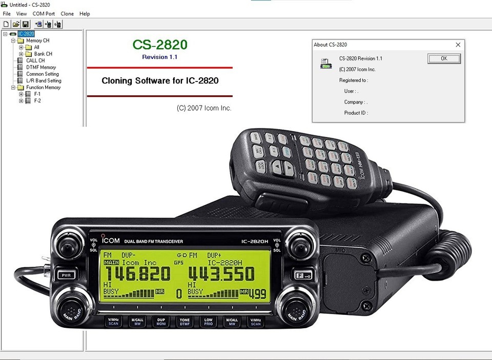 ICOM CS-2820 Radio Programming Software for Icom IC-2820, IC-2820H, IC ...