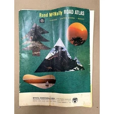 Vintage 1965 Rand McNally Road Atlas; Canada, US and Mexico