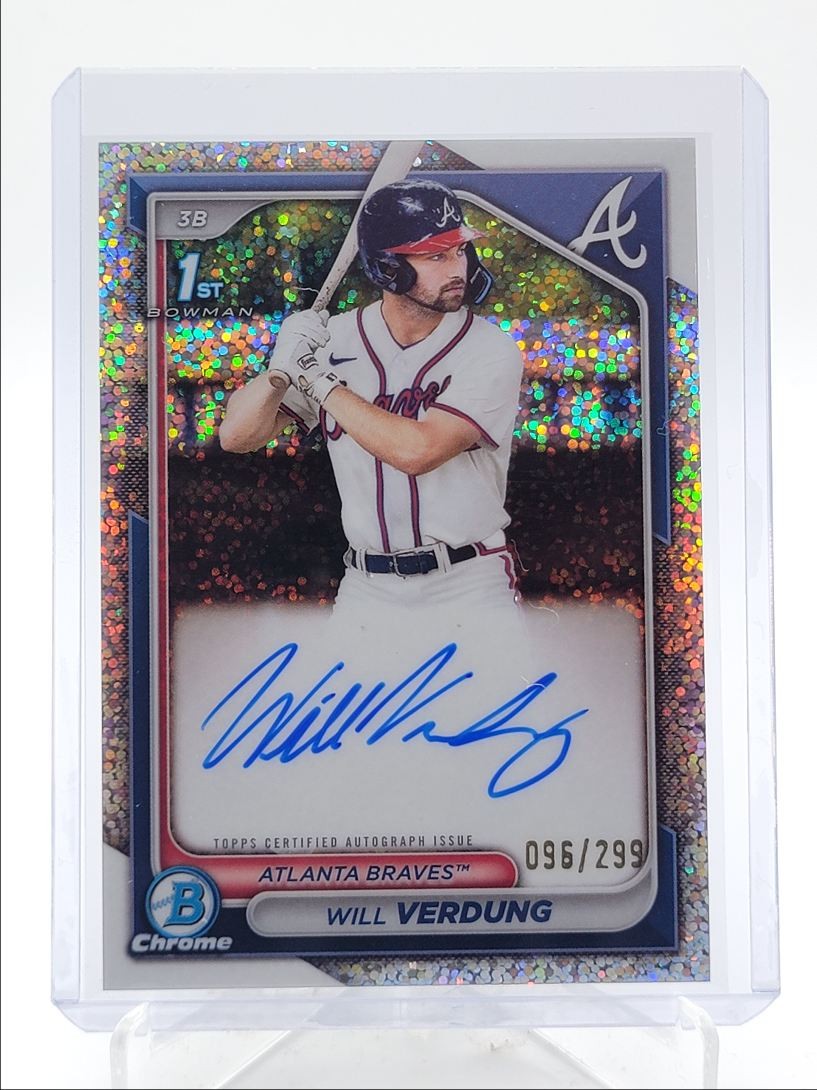 WILL VERDUNG 2024 BOWMAN CHROME 1ST SPECKLE REFRACTOR AUTO /299 Q4290
