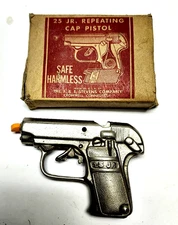 Vtg, Stevens Toy 25 JR. Repeating Cap Pistol , Safe Harmless, Orig. Box