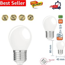 LED Filament Bulb with Opal Diffuser, P45 Sphere, E27 Base, 4W 470 Lumen Equi...