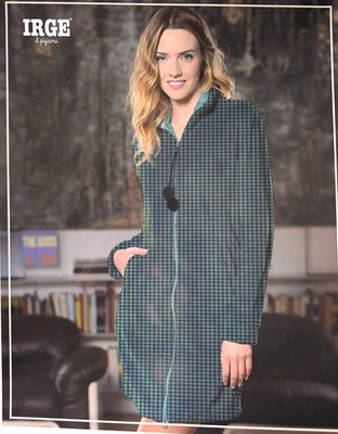 IRGE langes Kleid mit Reißverschluss weich warm leicht Gr. XL fuchsia Art.3196