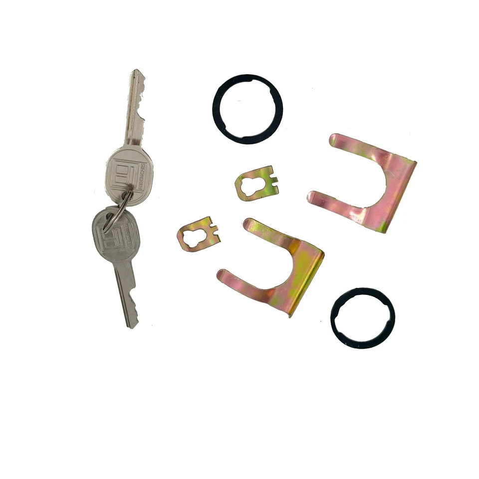 Chrome Ignition Key Switch Cylinder & Door Lock Pair Set W/ Keys For GMC Buick Foto 4 de 4