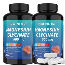 500MG Magnesium Glycinate High Absorption,Improved Sleep,Stress & Anxiety Relief