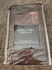 Simply Vera Wang 800 Thread Egyptian Count Standard Pillowcase Set Espresso Brow