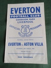 EVERTON v ASTON VILLA - 28 MAR  1959 -  DIV1 -  PROGRAMME