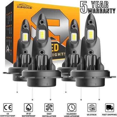 For Kia Spectra 2002-2004 LED Headlights High Low Beam Bulbs H7 Super White 4x
