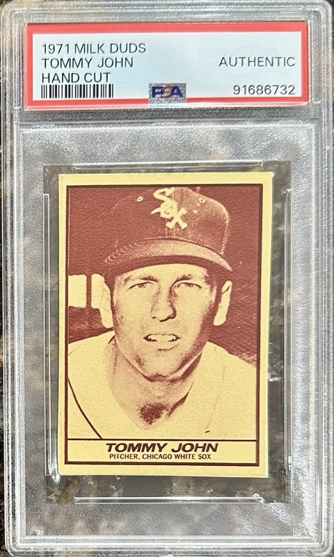 1971 MILK DUDS TOMMY JOHN HAND CUT PSA AUTHENTIC