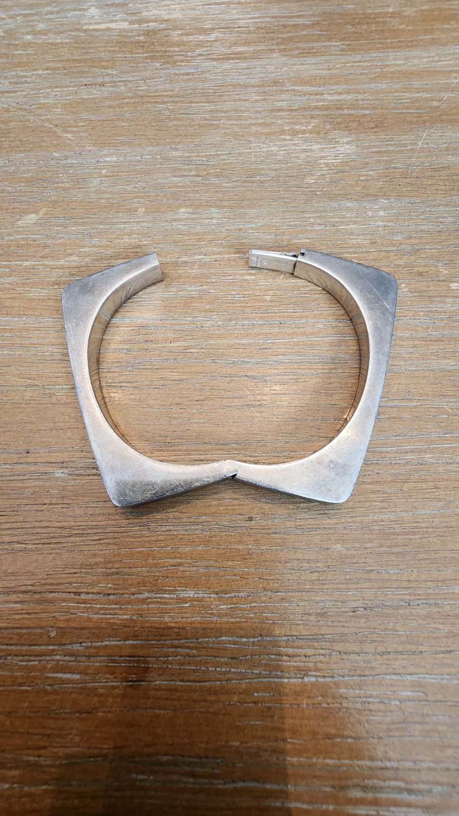 Sterling Silver Square Hinged Bangle Bracelet - image 4