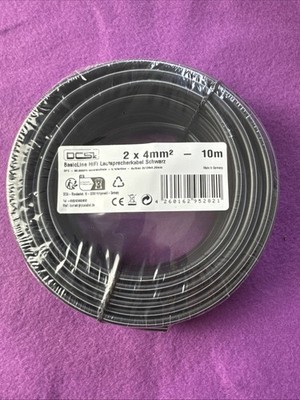 DCSK BASIC LINE hifi Lautsprecher Kabel 10m, 2x4mm, Schwarz Neu