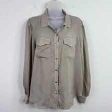 Maven West Shirt Womens M Button Camp Whimsigoth Minimalist Boho Utility Luxury