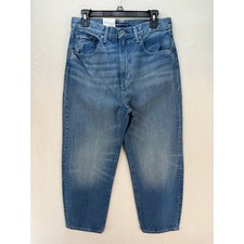 LEVI'S WOMEN'S 28 MADE  CRAFTED LMC BARREL CROPPED PREMIUM DENIM BROOK BLUE