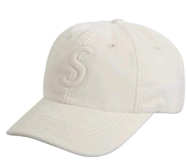Casquette 6 panneaux velours logo FW20 Supreme S chapeau blanc
