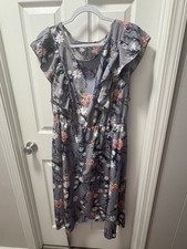 Shein Women's Floral Blue-Gray Dress