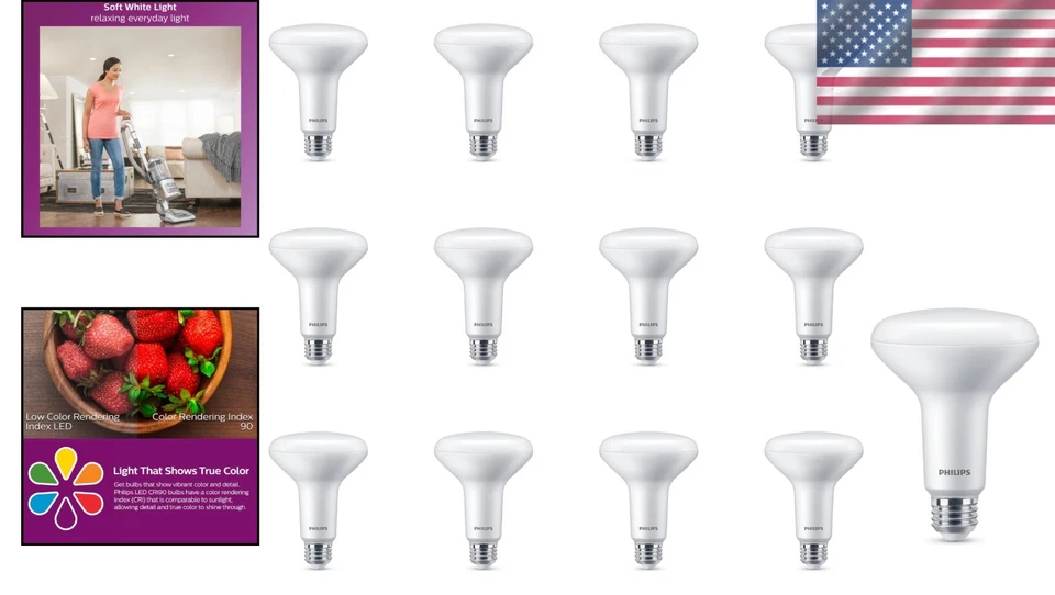 Energy Efficient Soft White Light Bulbs, Dimmable, 12-Pack - Image 2 of 4