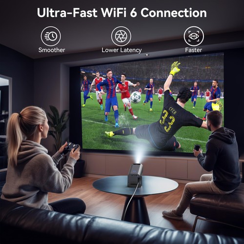 Mini Projector with WiFi and Bluetooth, Portable Projector 1080P Support with... - Picture 4 of 7
