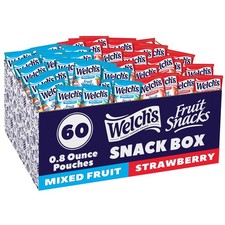 Welch's Fruit Snacks - Mixed Fruit, Strawberry - 0.8 Ounce Pack of 60