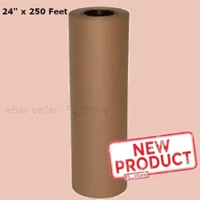 24" x 250 Feet Brown Kraft Paper Recycled Roll Packaging Shipping Wrapping NEW