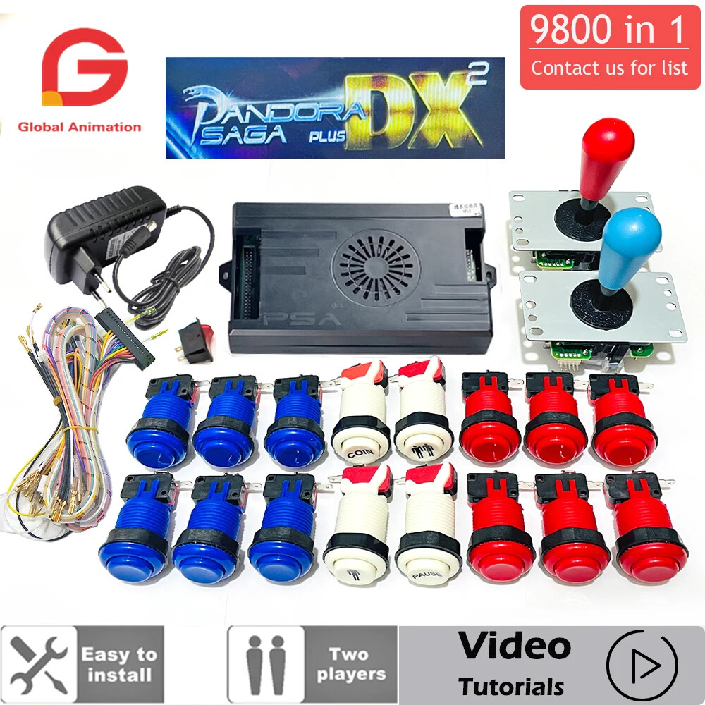 Kit Arcade Pandora Box pour borne de jeux retro avec 9800 titres