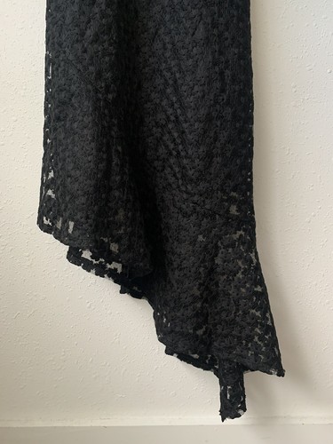 Topshop Black Midi Asymmetrical Hem Whimsigoth Fairy Grunge Dark Size 6 - Picture 3 of 5