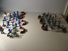 PLASTIC TOY SOLDIERS UNION/CONFEDERATE 59 FIG.4 HORSES,3 CANNONS,2 WAGONS 7 SMAL