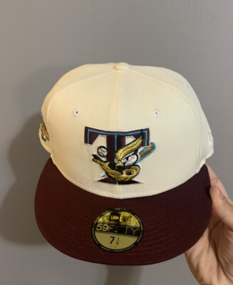 Off White Maroon New Era Toronto Blue Jays Fitted 2003 World Series Patch 7 1/4