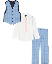New Tommy Hilfiger Little Boys Vest Pants Vest Set 4 Pc Choose Size MSRP 74.5