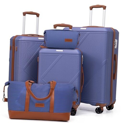 Luggage Sets 5 Piece, Suitcases With Wheels, Lightweight Travel Lavender