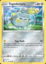 Pokemon Togedemaru (127/215) Silver Tempest LP REVERSE HOLO