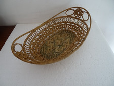 Corbeille , bannette en osier ancien , vannerie fin XIX ème . art populaire